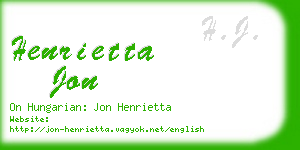 henrietta jon business card